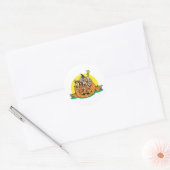 Sticker Rond des chiots dans une citrouille (Enveloppe)
