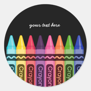 Sticker Rond Des crayons * choisissez votre couleur d'arrière -