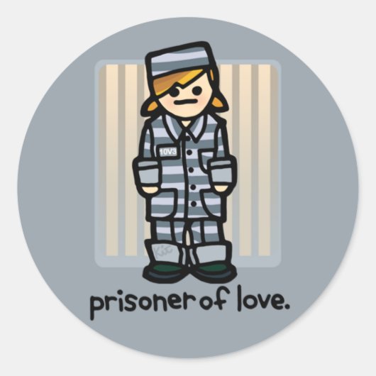 Sticker Rond des doigts collants vous mènent en prison. (Devant)