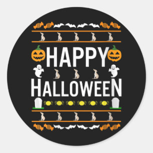 Sticker Rond Des femmes hippent à Halloween, un lave costume d
