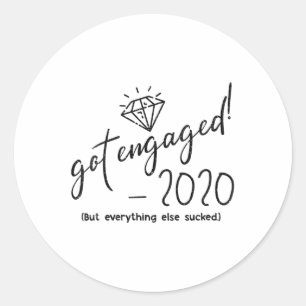 Sticker Rond Des Femmes Se Sont Engagées 2020 Groom Bride À Êtr