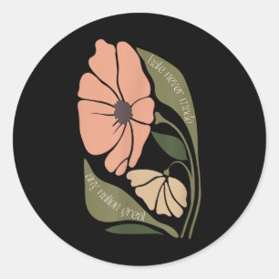Sticker Rond Des fleurs de saumons subtils anti-rhum P Manifest