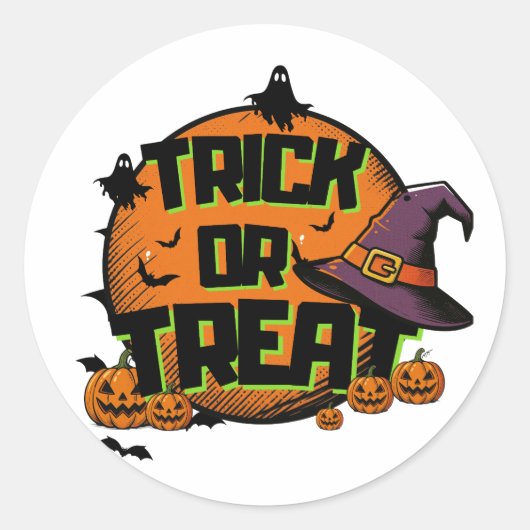 Sticker Rond Des friandises ou un sort (Devant)