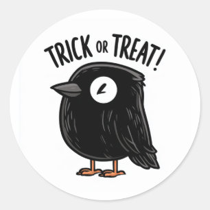 Sticker Rond Des friandises ou un sort! - Corbeau 1