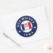 Sticker Rond Des Moines Iowa (Enveloppe)