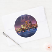 Sticker Rond Des Moines, Iowa, paysage urbain (Enveloppe)