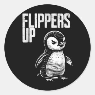 Sticker Rond Des palmes en haut Résistance aux pingouins Subtil