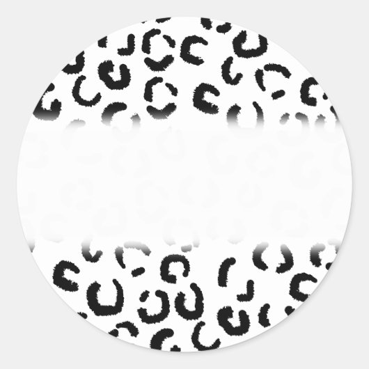 Sticker Rond Des patters de Black and White Leopard. (Devant)