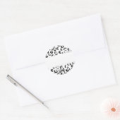 Sticker Rond Des patters de Black and White Leopard. (Enveloppe)