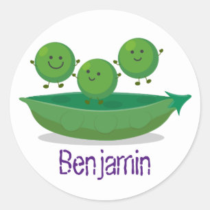 Sticker Rond Des petits pois sautillent dans un dessin animé en