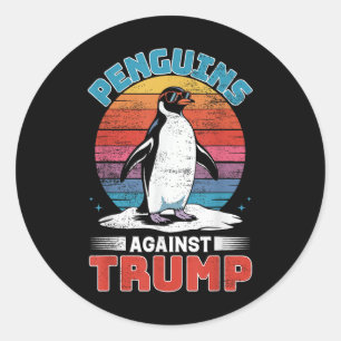 Sticker Rond Des pingouins contre Trump Des Pingouins Flippers