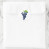 Sticker Rond Des raisins. Aquarelle. (Sac)