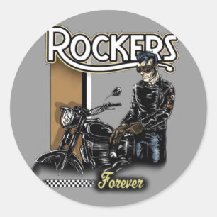 STICKER ROND DES ROCKERS POUR TOUJOURS.