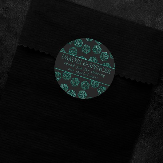 Sticker Rond Dés RPG | Émeraude Imaginaire Tabletop Gamer Perso