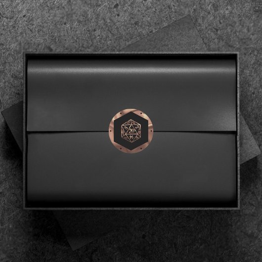 Sticker Rond Dés RPG | Imaginaire cuivre Retro Tabletop PnP Gam
