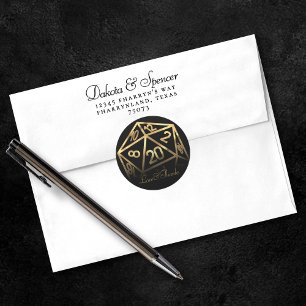 Sticker Rond Dés RPG Imaginaire Or Tabletop PnP Gamer Personn