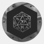 Sticker Rond Dés RPG | Imaginaire Vieux École Tabletop PnP Game (Devant)