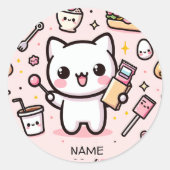 Sticker Rond Des trouvailles gourmandes (Devant)