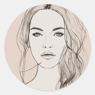 Sticker Rond Des yeux fascinants, de belles lèvres ! !