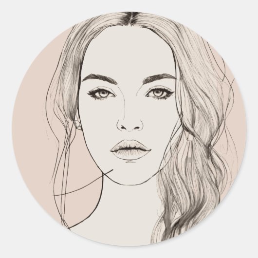 Sticker Rond Des yeux fascinants, de belles lèvres ! ! (Devant)