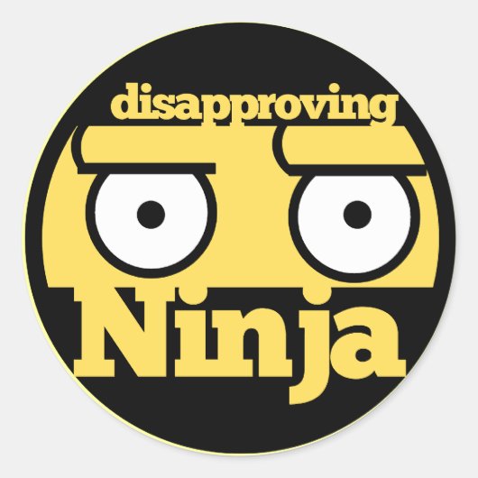 Sticker Rond Désapprobation Ninja (Devant)