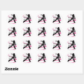 Sticker Rond Descendre Pink Catcher Softball (Feuille)