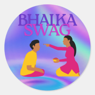 Sticker Rond Description (Hindi + Anglais Mi