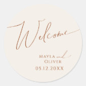 Sticker Rond Désert de Whimsical | Accueil Mariage beige (Devant)