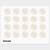 Sticker Rond Désert de Whimsical | Faveur de mariage Merci beig (Feuille)