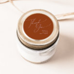 Sticker Rond Désert de Whimsical | Merci de rouille Faveur<br><div class="desc">Ce désert fantaisiste | rouille merci mariage faveur est parfait pour votre simple rustique western beige et terre cuite mariage. La palette de couleurs de saumons neutres est vintage au sud-ouest avec une touche rétro moderne. Le script est une délicate calligraphie minimaliste manuscrite qui est assez élégant et romantique. Le...</div>