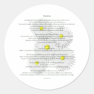 Sticker Rond Desiderata avec des marguerites