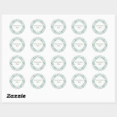 Sticker Rond Design abstrait vert élégant avec fleurs (Feuille)