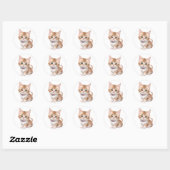 Sticker Rond Design adorable Baby Kitten (Feuille)