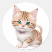 Sticker Rond Design adorable Baby Kitten (Devant)