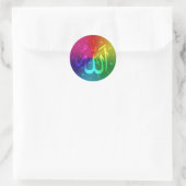 Sticker Rond Design arc-en-ciel d'Allah islamique (Sac)