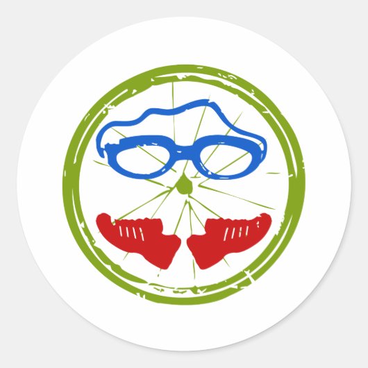 Sticker Rond Design artistique cool de triathlon (Devant)