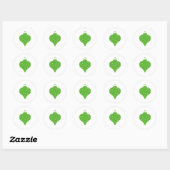 Sticker Rond Design Bauble de Noël Vert. (Feuille)