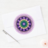 Sticker Rond Design bleu fractal naturel (Enveloppe)