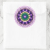 Sticker Rond Design bleu fractal naturel (Sac)