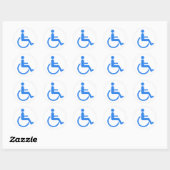 Sticker Rond Design bleu Handicap ! (Feuille)