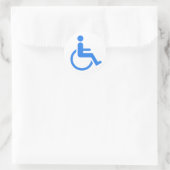 Sticker Rond Design bleu Handicap ! (Sac)