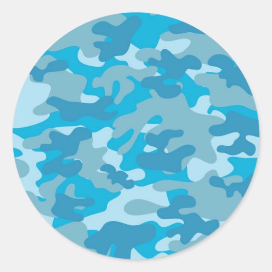 Sticker Rond Design Caméra bleu et gris (Devant)