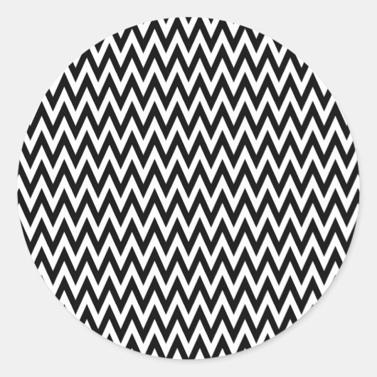 Sticker Rond Design Chevron Black Elegant (Devant)