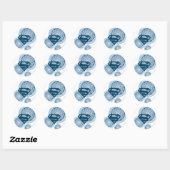 Sticker Rond Design circulaire bleu supergirl (Feuille)