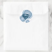 Sticker Rond Design circulaire bleu supergirl (Sac)