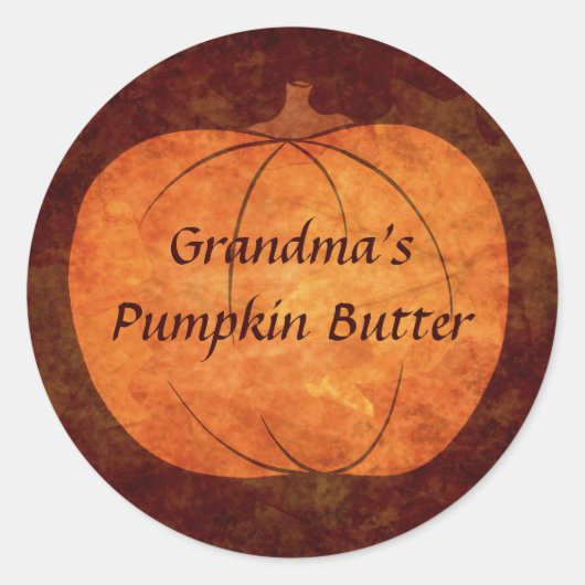 Sticker Rond Design citrouille de Thanksgiving (Devant)