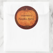 Sticker Rond Design citrouille de Thanksgiving (Sac)