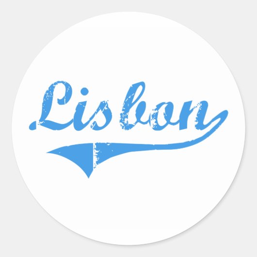 Sticker Rond Design classique du Maine de Lisbonne (Devant)