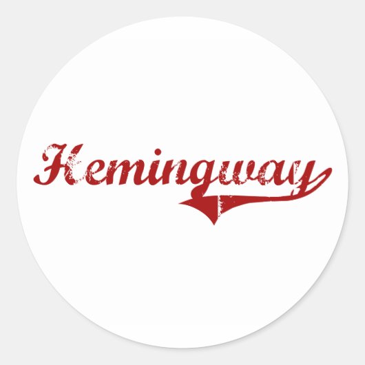 Sticker Rond Design classique Hemingway Caroline du Sud (Devant)