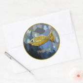 Sticker Rond Design classique "Merci" Gold Fish (Enveloppe)